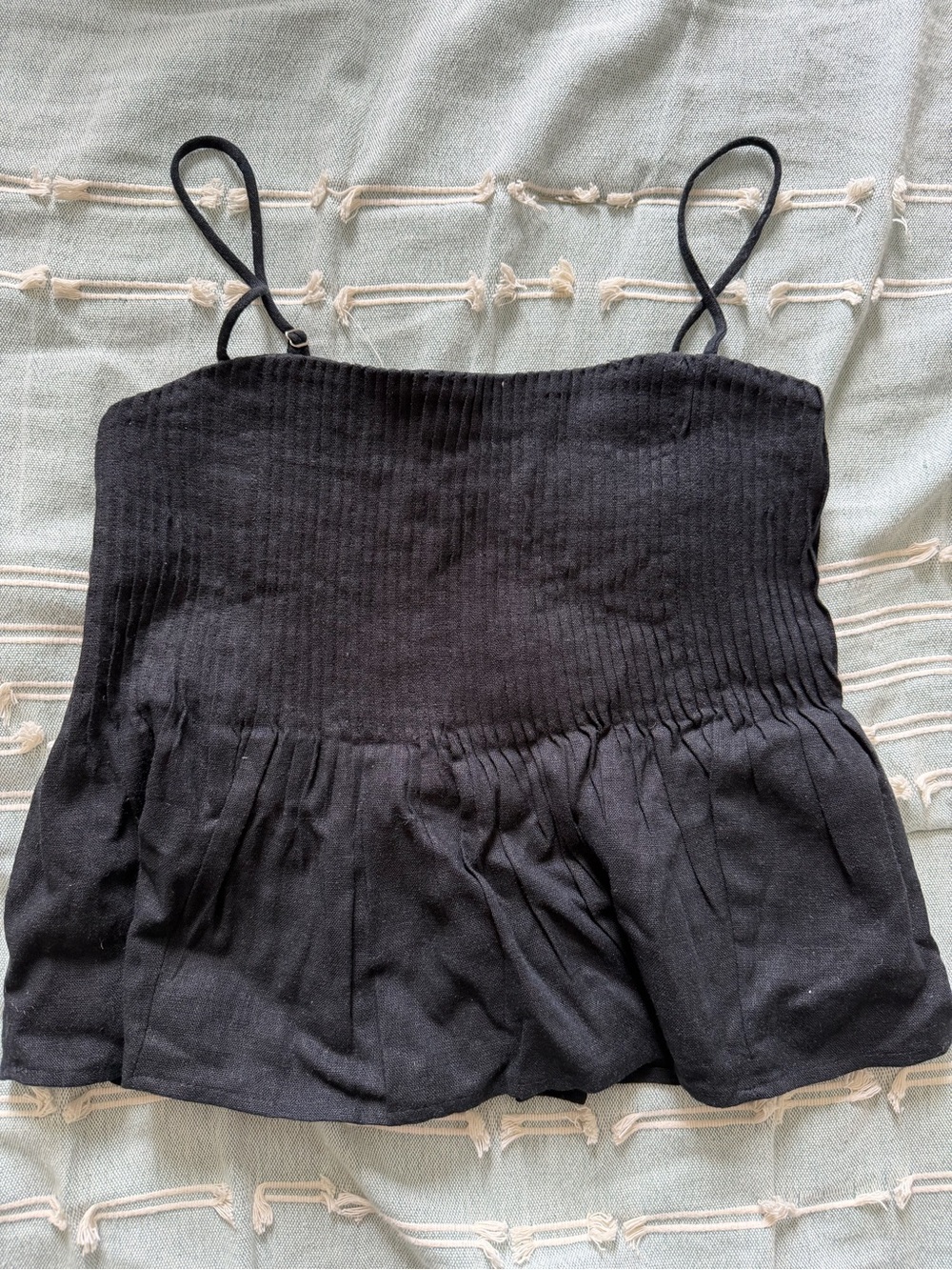 Abercrombie & Fitch Black Smocked Peplum Cami